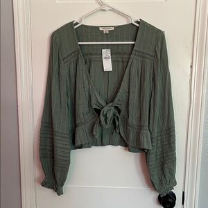 NWT American Eagle Tie Front Long Sleeve